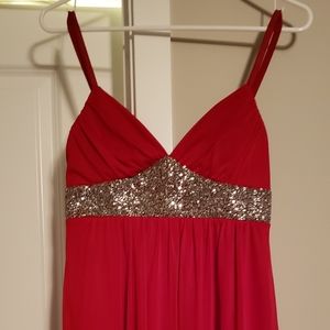 Red spaghetti strap dress